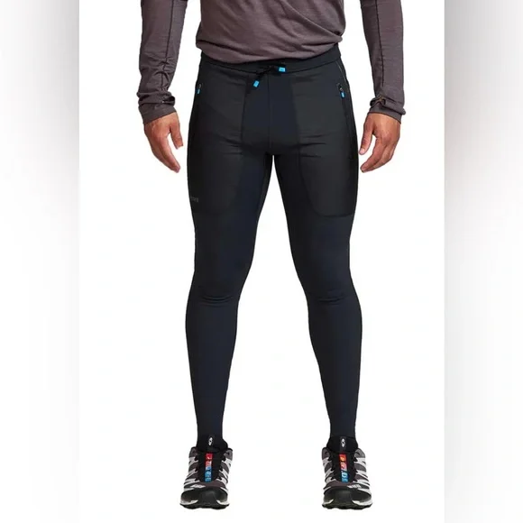 Janji Boreal Fleece Running Tights Men’s Large Black Thermal Trail Zip Pocket - Picture 2 of 13